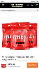 Kit Nutri Whey Protein 3x 907 g Refi - IntegralMédica R$ 99