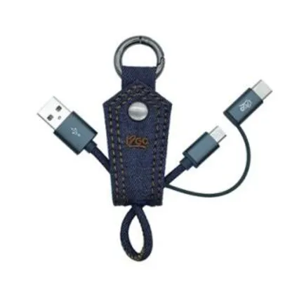 Chaveiro Com Cabo 2 Em 1 Micro USB E USB-C I2GO - R$10