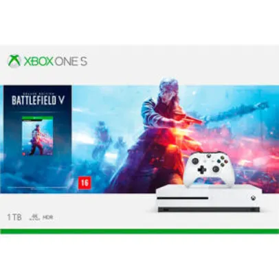 [1x CC AME + AME POR R$ 1013] Console Xbox One S 1TB + Game Battlefield V