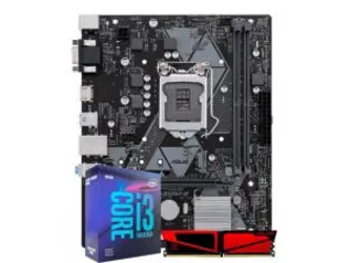 KIT UPGRADE, INTEL I3-9100F, ASUS PRIME H310M-E/BR, 8GB 2666MHZ