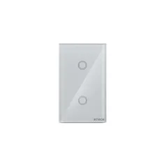 Steck, Interruptor Inteligente 4x2”, Touch Wi-Fi Steck Ambiente Conectado, 2 Módulos, Bivolt, Branco