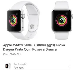 APPLE WATCH SÉRIE 3 38mm - R$ 1.180 a vista + ame