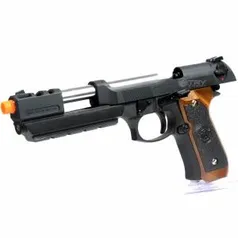 PISTOLA DE AIRSOFT GBB - WE - BARRY BURTON M92 GRIP BROWN - CAL. 6MM - R$1.990