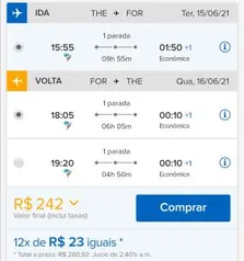 Viagem de Recife para Fortaleza (IDA E VOLTA)