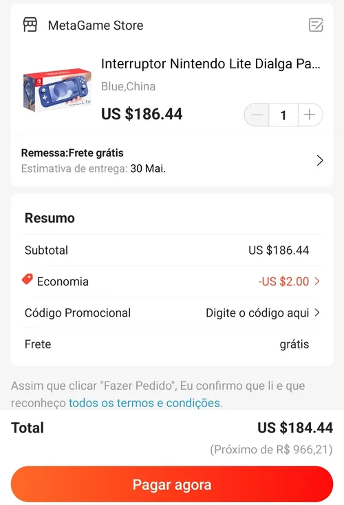 Imagem na descrição da promoção