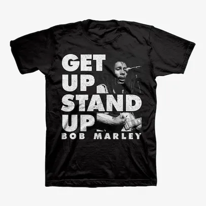 Bob Marley Camiseta Bob Marley - Get Up Stand Up - Preta G | Preta