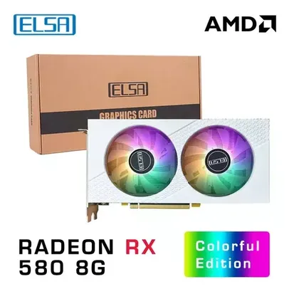 [Conta Nova/Moedas] -  Placa de Vìdeo RX 580 2048SP 8GB ELSA BRANCA RGB