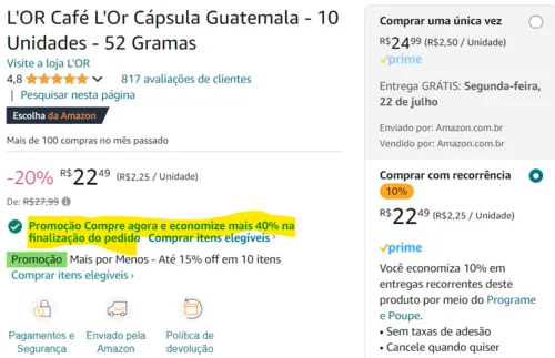 Imagem na descrição da promoção