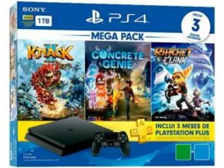 Playstation 4 1Tb Pack 3 jogos | R$ 2.374