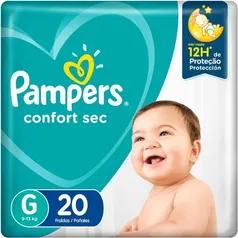 Fraldas Pampers Confort Sec PACOTÃO G 20 Unidades