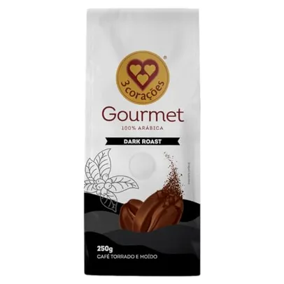 (REC) (Leve 6 Pague 5) 3 Corações Café Torrado E Moído Dark Roast Gourmet 250G