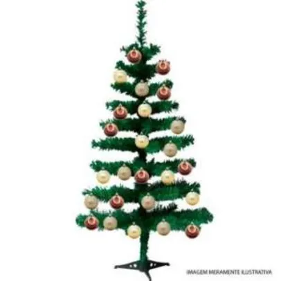 [Ricardo Eletro] Kit Promocional de Natal 13 Peças: Pinheiro Canadense Verde 60cm + 12 Bolas por R$ 25