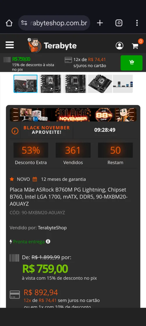 Imagem na descrição da promoção