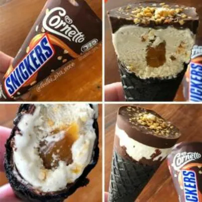 Sorvete Cornetto Snickers com 50% de cashback (AME)