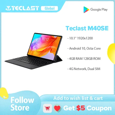 Tablet Teclast M40SE 128GB 4GB Ram Android 10 | R$ 705