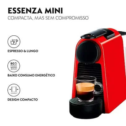 (CB VIP) Máquina de Café Nespresso Essenza Mini D30 com Kit Boas Vindas - Vermelha