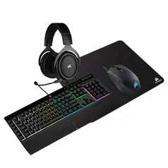 Kit Gamer Corsair, Teclado K55 Pro RGB, ABNT2 + Mouse Harpoon Pro, 12000DPI, 6 Botões + Headset HS50