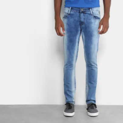 Calça jeans estonada azul claro