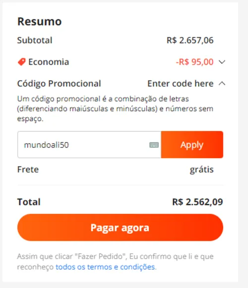 Imagem na descrição da promoção