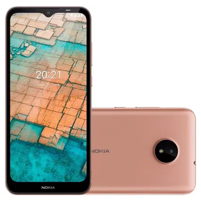 Smartphone Nokia C20 NK039 Dourado 32GB, 4G, Tela 6,5”, Dual Chip, 2GB RAM e Câmera 5.0MP + Selfie 5