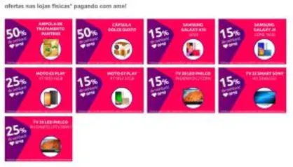 AME CASHBACK - 50 / 25 / 15% - Loja Física