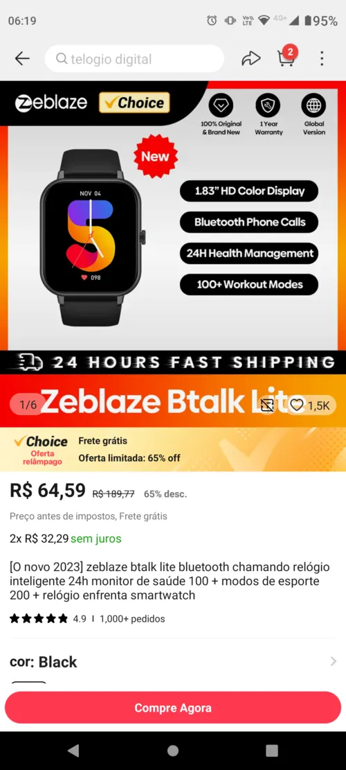 Imagem na descrição da promoção