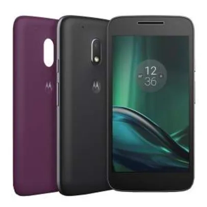 Smartphone Moto G4 Play DTV Colors XT1603 Preto com TV, 16GB, Tela de 5'', Dual Chip, Android 6.0, 4G, Câmera 8MP, Processador Quad-Core e 2GB de RAM - R$699