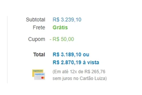 Imagem na descrição da promoção