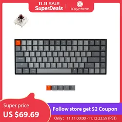 Teclado Mecânico Keychron K2 A V2 Bluetooth com switch Gateron