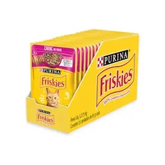 [REC] [Lev 6 por R$23,78 un] Pack Nestlé Purina Friskies Ração Úmida Para Gatos Adultos Carne Ao Molho - Com 15 Sachês 85g