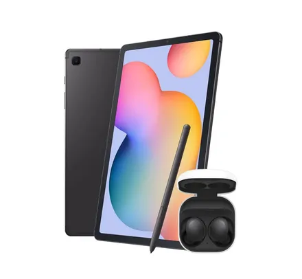 Kit Galaxy Tab S6 Lite Cinza & Galaxy Buds2 Preto [ESTUDANTES]