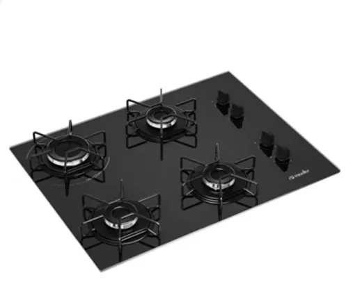 Cooktop a Gás Mueller 4 Bocas MCG114BG1, Mesa de Vidro, Acendimento Automático, Preto, Bivolt