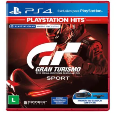 [APP | Usuários Selecionados] Jogo Gran Turismo Sport | PlayStation® Hits (PS4, Mídia Física) | R$44