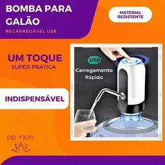 Bomba Elétrica Recarregável USB Para Garrafão Galão de Água