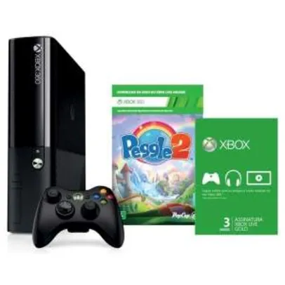 [Ponto Frio] Xbox 360 4 GB + Jogo Peegle 2 + Xbox Live Gold 3 meses - R$904