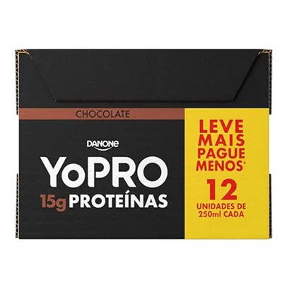 (REC + Selecionados )YoPRO Bebida Láctea UHT Chocolate 15g de proteínas 250ml - 12 unidades