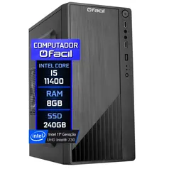 Computador Fácil Intel Core i5 11400 (11ª Geração) 8GB DDR4 ssd 240GB