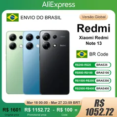 [BR/SEM IMPOSTO] Smartphone Xiaomi Redmi 13 128GB 6GB - VERDE