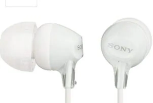 PRIME | Fone de Ouvido Intra-Auricular MDR-EX15LP, Sony, Branco | R$34