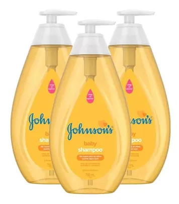 Kit 3 Shampoos Johnson's Baby Regular 750ml