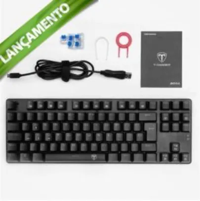 Teclado Mecânico Gamer T-Dagger Bora Azul, LED AZUL, Switch Blue, ABNT2 | R$160