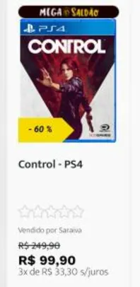 Jogo Control - PS4 | R$100