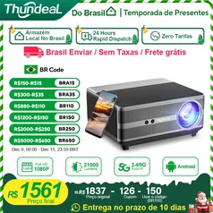 [Envio do Brasil] Projetor TD98W com Foco Automático e Auto Keystone, WiFi à prova de poeira, Full HD 1920x1080p, com Android e Espelhamento de Tela