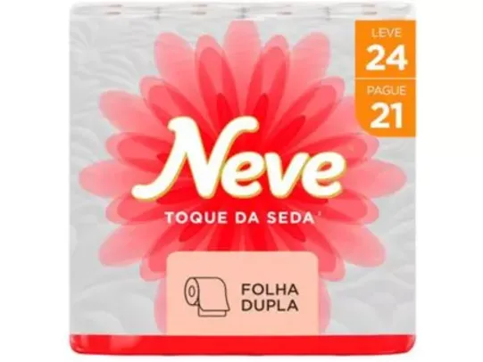 Papel Higiênico Folha Dupla Neve Toque de Seda - 24 Rolos 30m