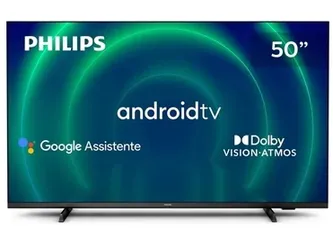 Smart TV LED 50" Philips 50PUG7406/78 4K UHD Android com Wi-Fi, 2 USB, 4 HDMI, Dolby Vision e Atmos,