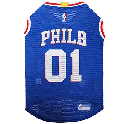 Camiseta NBA Phillandphia 76ERS Dog Jersey, GG – Regata de basquete para animais de estimação