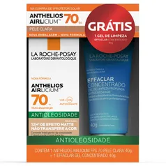 Anthelios Airlicium Protetor Solar Fps70 Pele Clara + Effaclar Gel De Limpeza Concentrado 40g