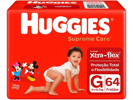 Fralda Huggies Supreme Care - Tam. G 9 a 12,5kg 64 Unidades