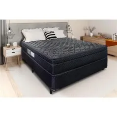 Cama Box de Casal + Colchão Portobel Diplomata Light Pillow Top e Molas Ensacadas | R$799