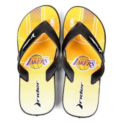 Chinelo NBA Los Angeles Lakers Rider Street Bold Ad Masculino - Amarelo e Roxo | R$ 25